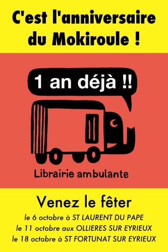 librairie le mokiroule ambulante ardèche anniversaire